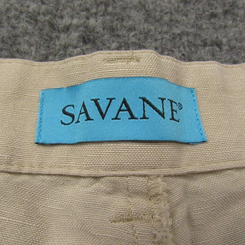 Savane Pants Men 36x32 (29.5) Linen Viscose Blend Straight Fit Flat Pants Summer